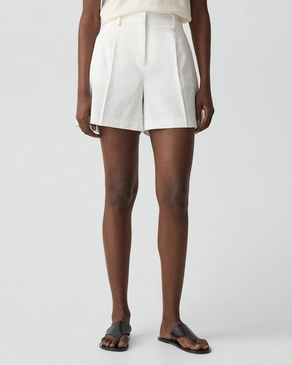 Fluid Pleat Short in Good Linen