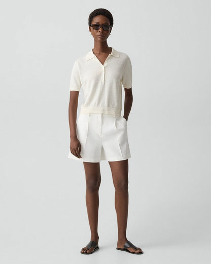 Fluid Pleat Short in Good Linen