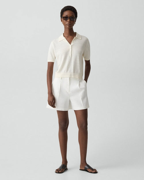Fluid Pleat Short in Good Linen