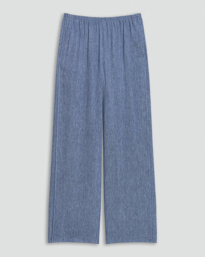 Vented Pull-On Pant in Fluid Linen