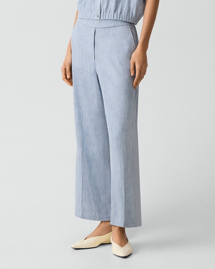 Classic Straight Pull-On Pant in Fluid Linen