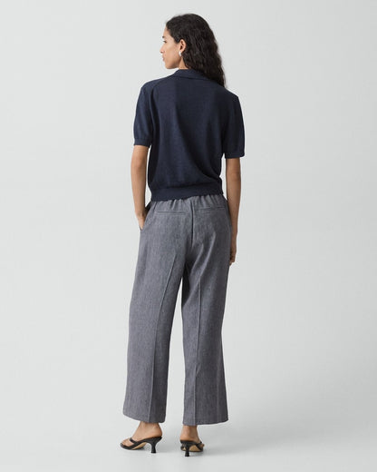 Classic Straight Pull-On Pant in Fluid Linen