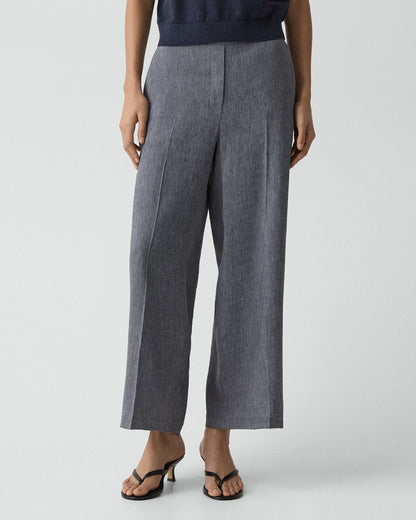 Classic Straight Pull-On Pant in Fluid Linen
