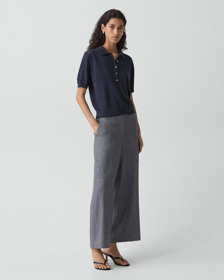 Classic Straight Pull-On Pant in Fluid Linen