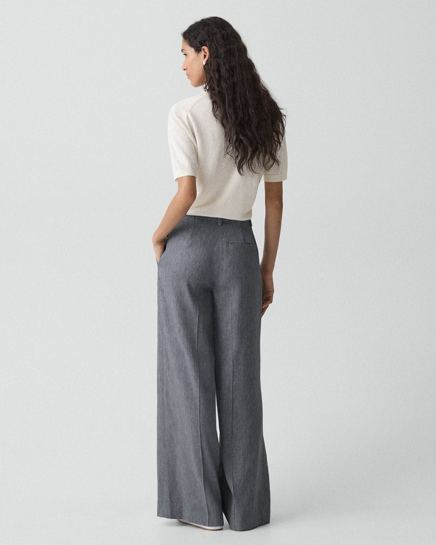 Wide-Leg Pant in Fluid Linen