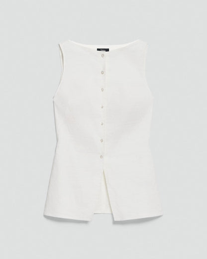 Boatneck Cutaway Top in Good Linen
