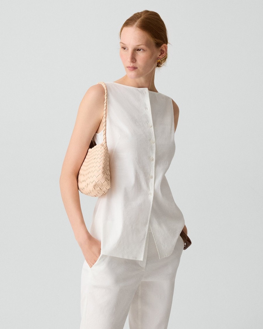Boatneck Cutaway Top in Good Linen