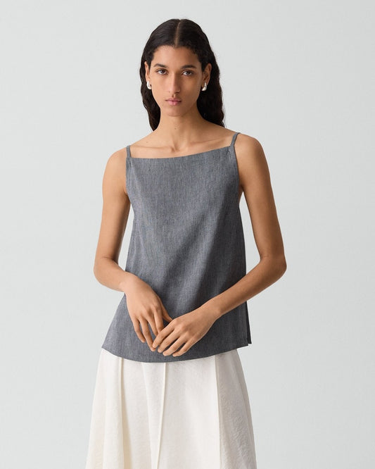 Apron Top in Fluid Linen