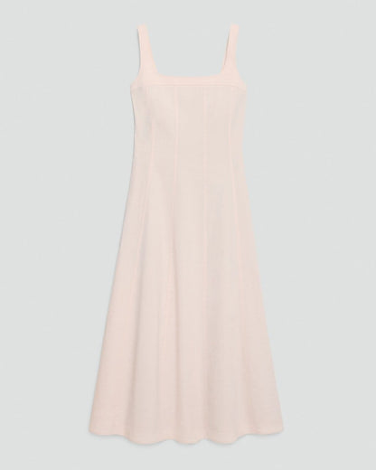 Seamed Square Neck Dress in Good Linen