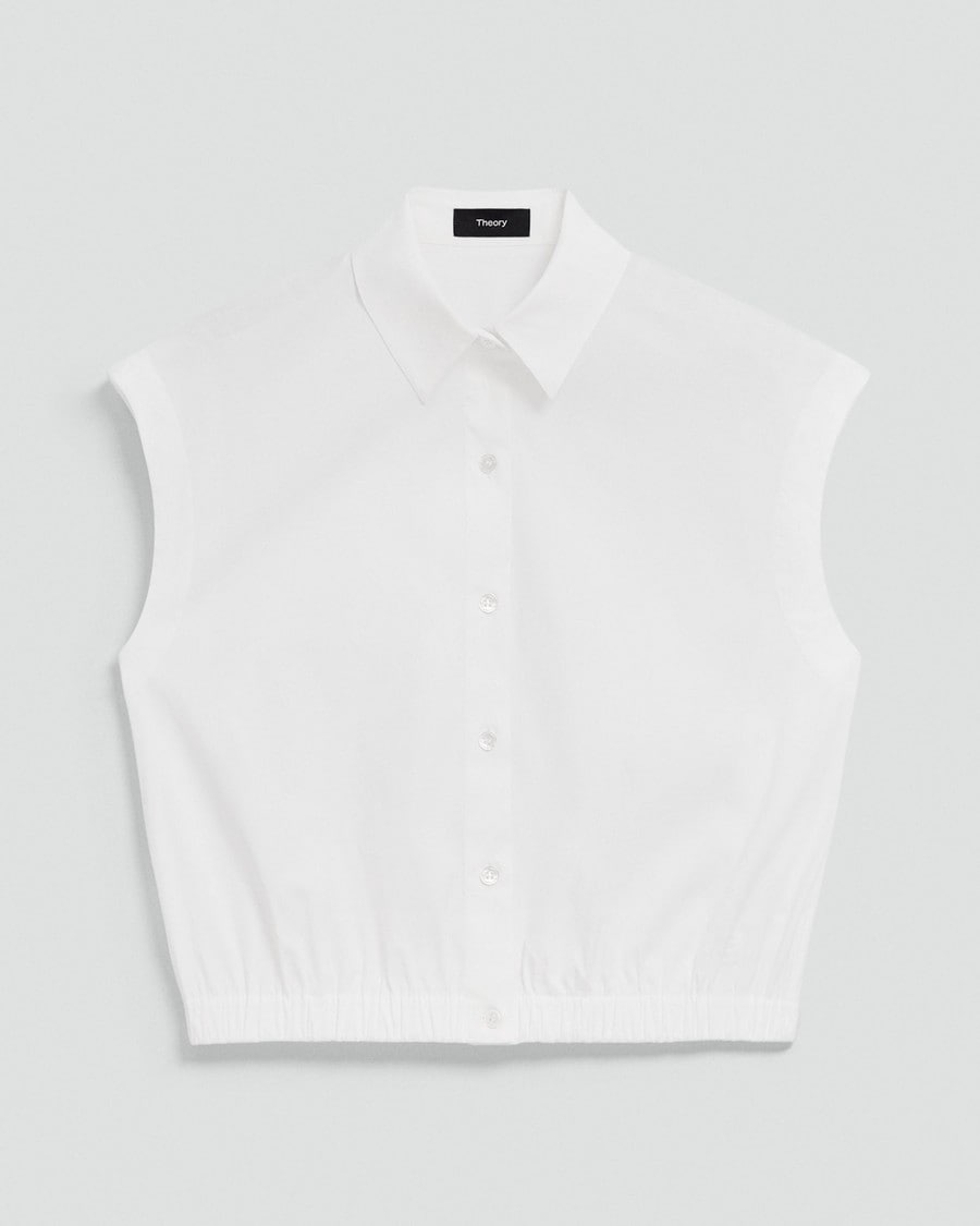 Cap-Sleeve Shirt in Good Poplin