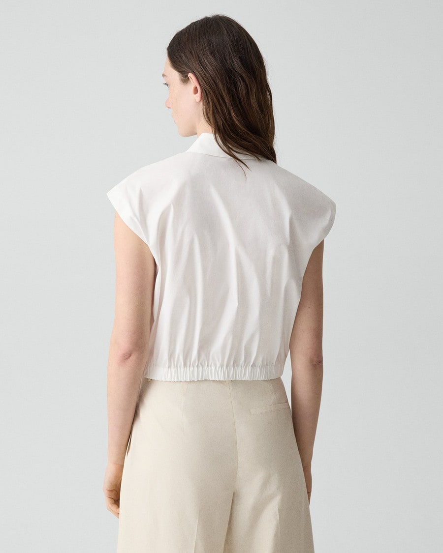 Cap-Sleeve Shirt in Good Poplin