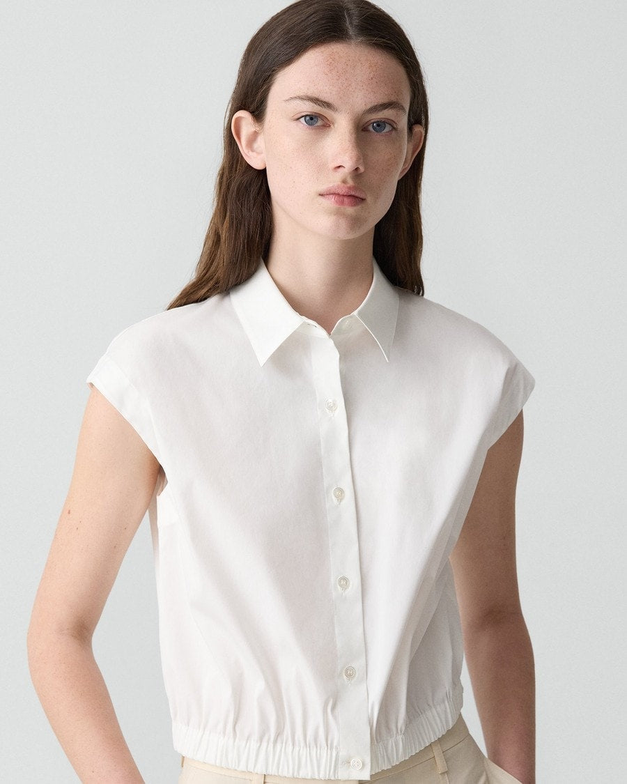 Cap-Sleeve Shirt in Good Poplin