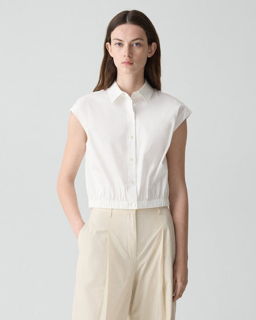 Cap-Sleeve Shirt in Good Poplin