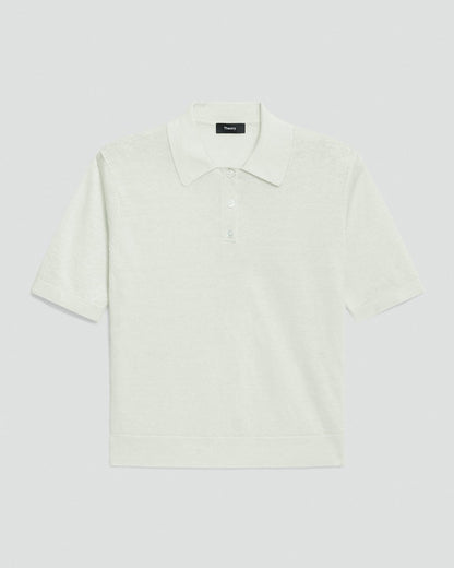 Sheer Polo Shirt in Linen Knit