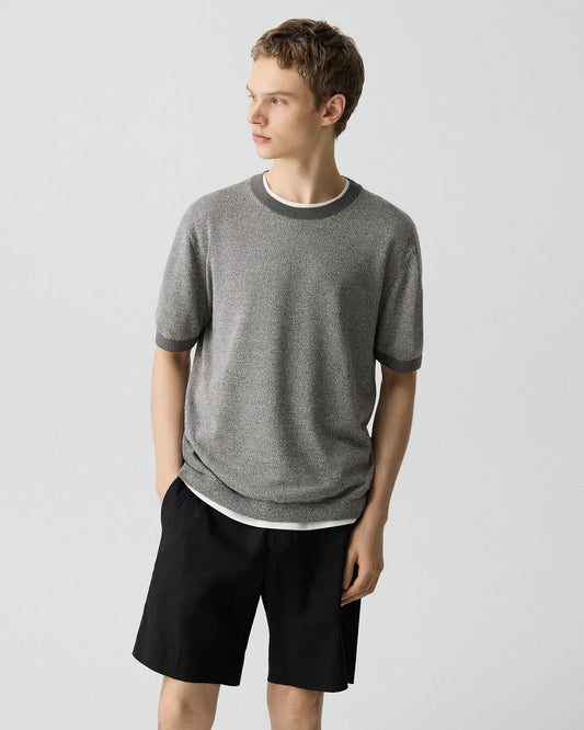 Crewneck Tee in Silk Linen