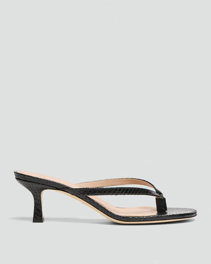 Thong Sandal in Embossed Leather