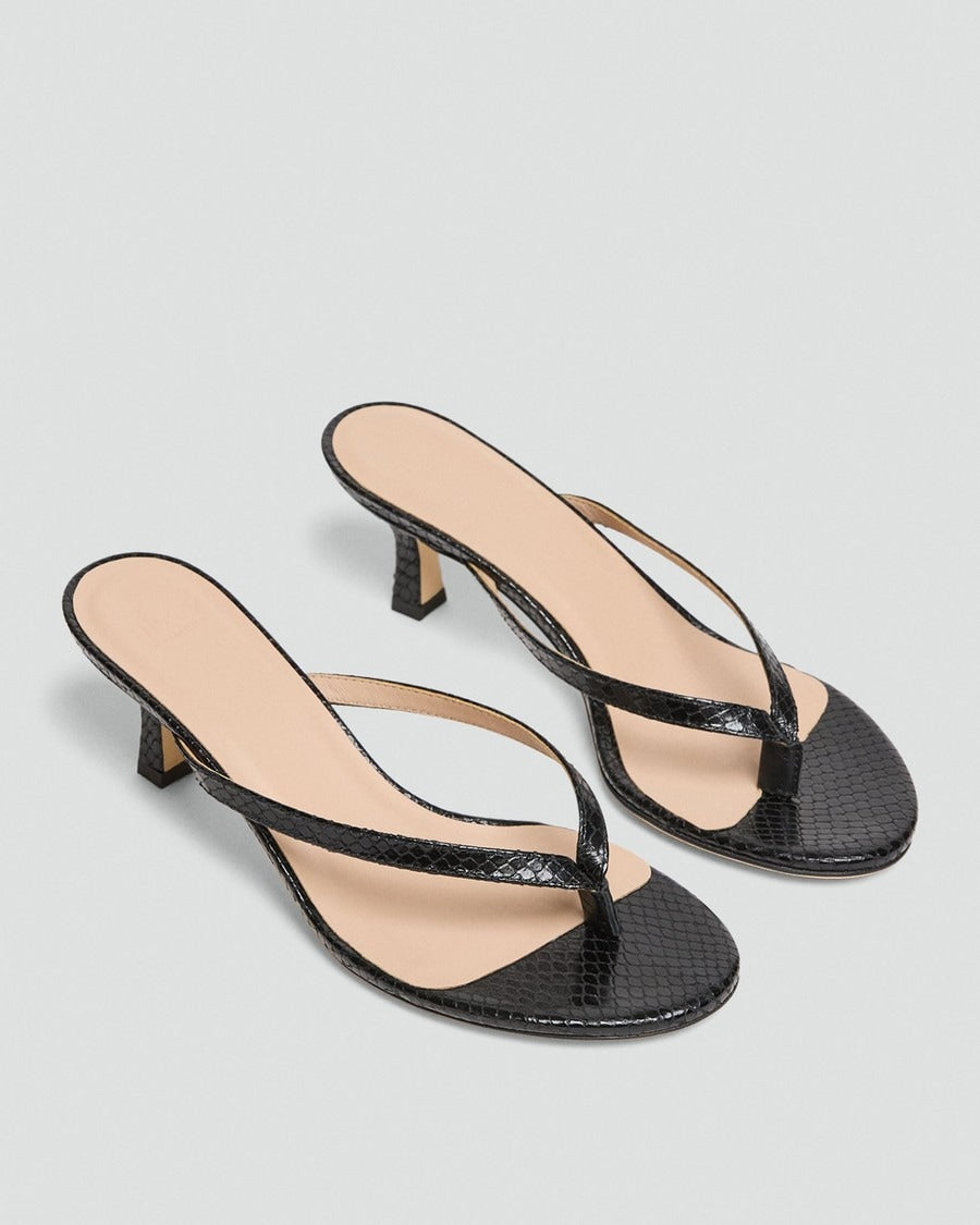 Thong Sandal in Embossed Leather