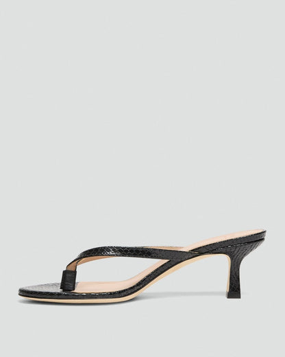 Thong Sandal in Embossed Leather
