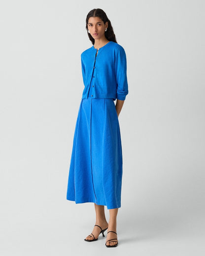 Curved Flare Skirt in Relaxed Silk