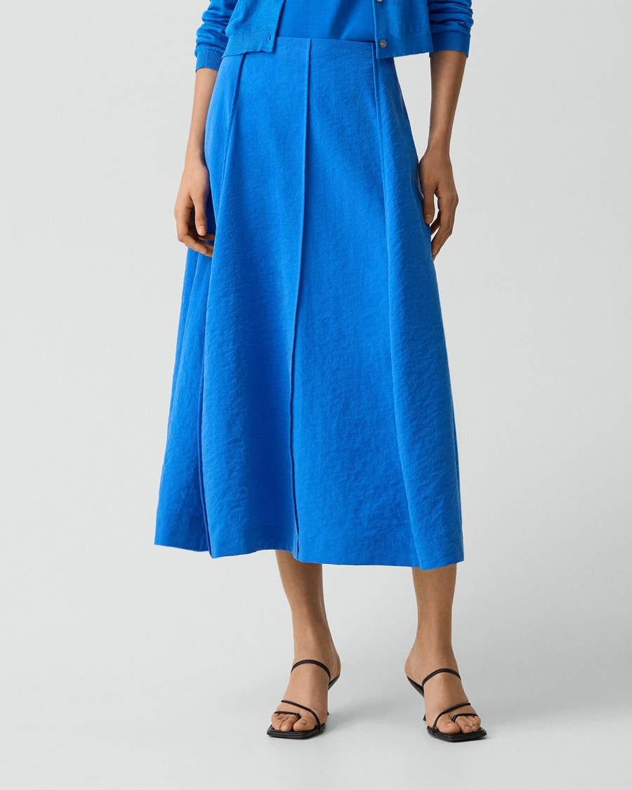 Curved Flare Skirt in Relaxed Silk