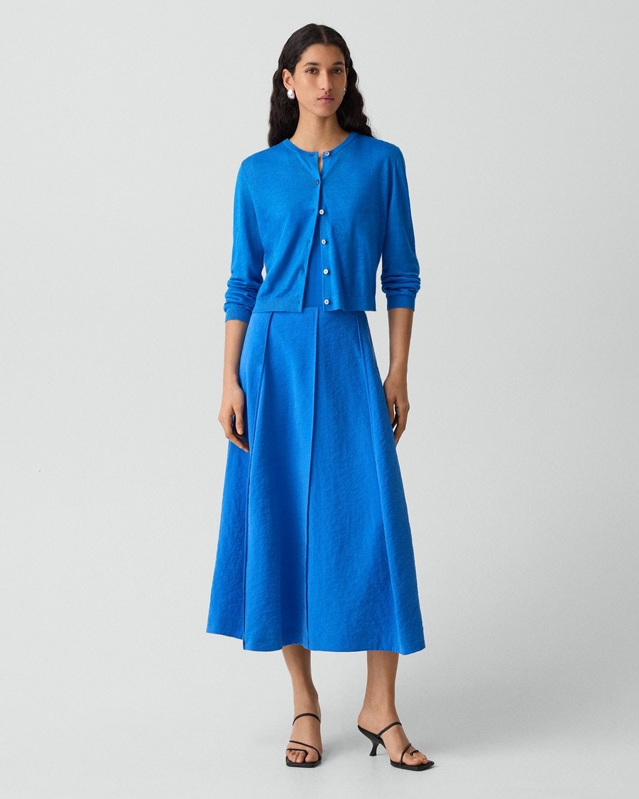 Curved Flare Skirt in Relaxed Silk