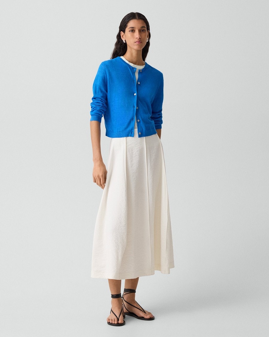 Curved Flare Skirt in Relaxed Silk