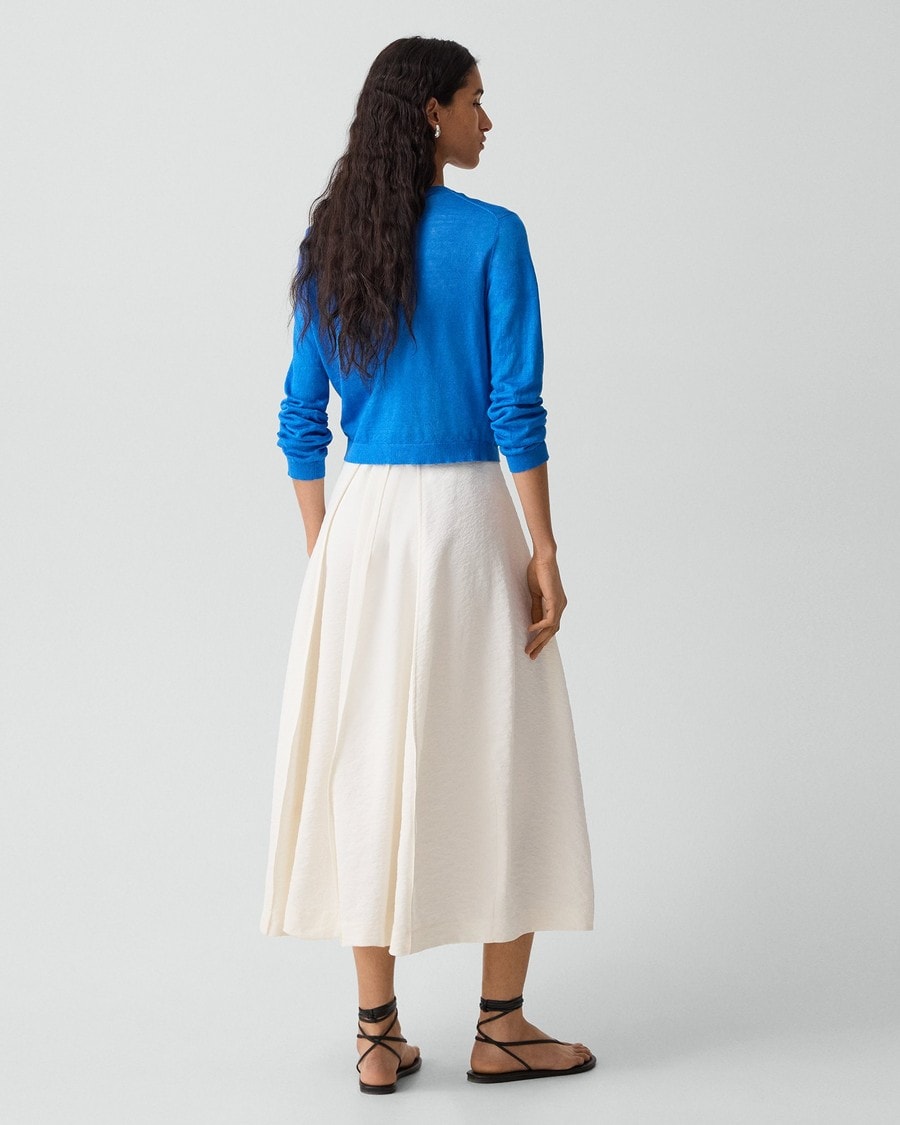 Curved Flare Skirt in Relaxed Silk