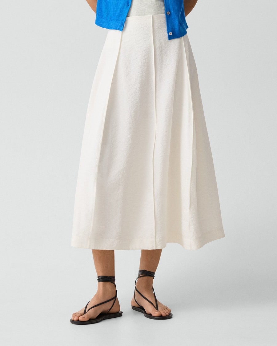 Curved Flare Skirt in Relaxed Silk