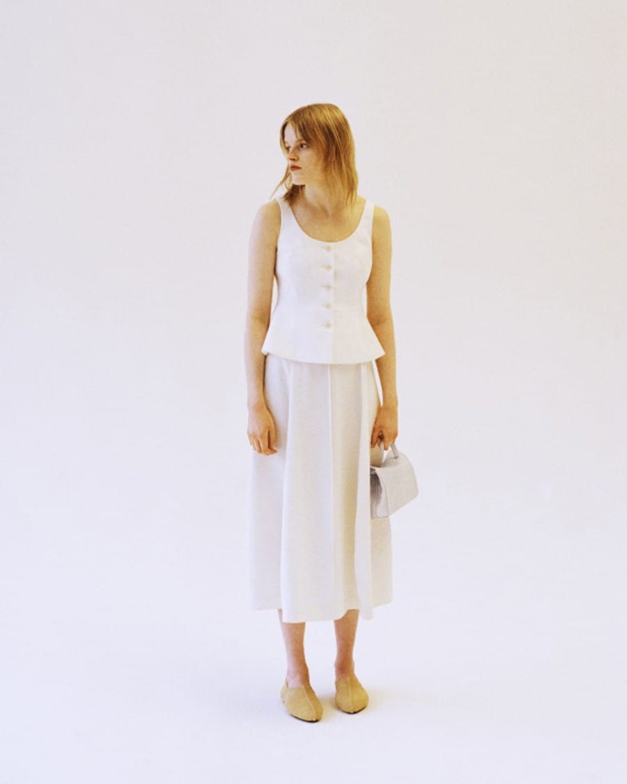 Curved Flare Skirt in Relaxed Silk