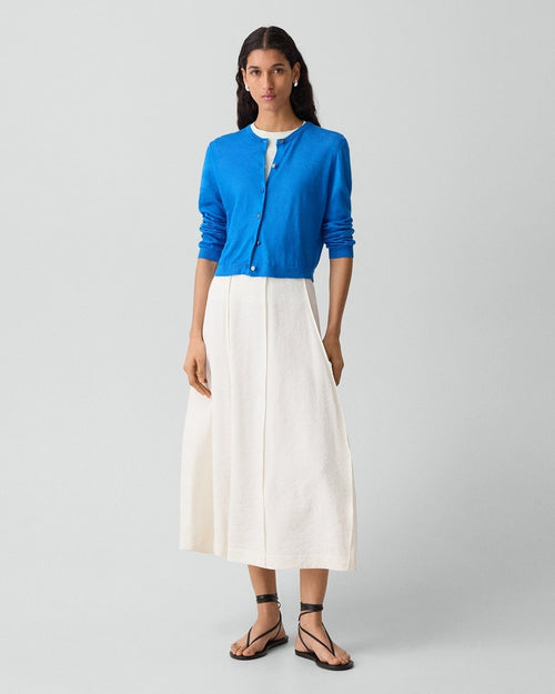 Curved Flare Skirt in Relaxed Silk