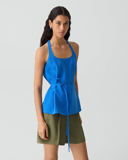Belted Halter Top in Relaxed Silk