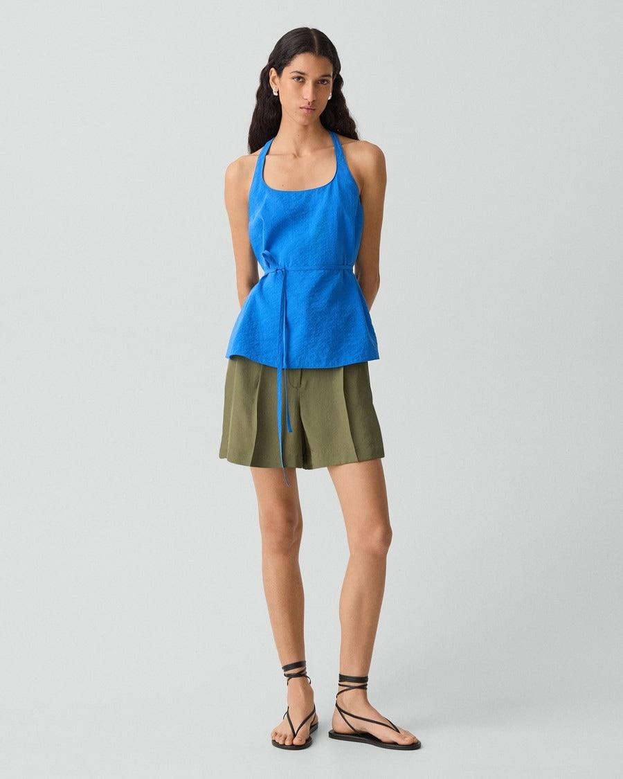 Belted Halter Top in Relaxed Silk