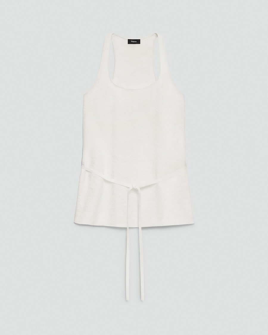 Belted Halter Top in Relaxed Silk