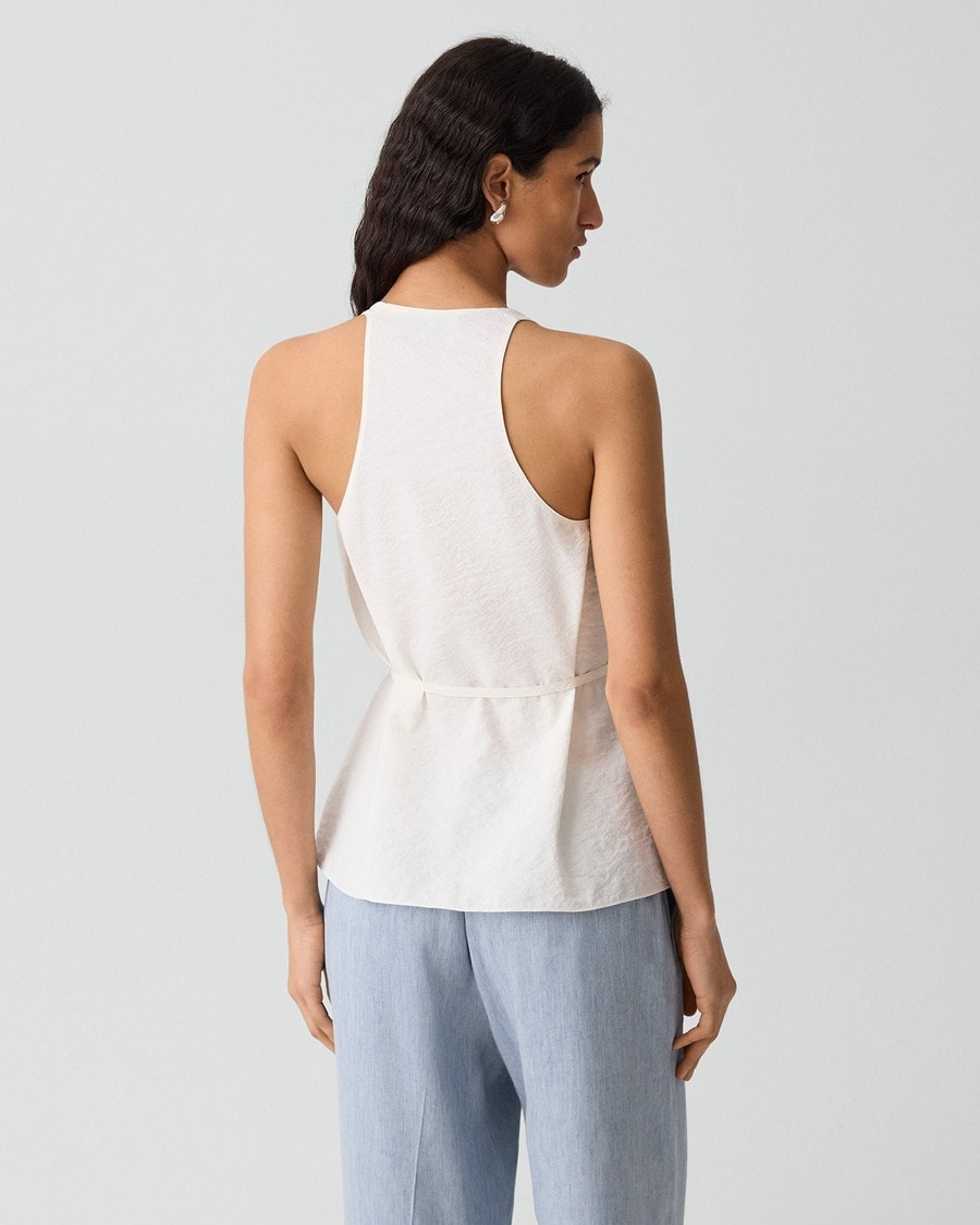 Belted Halter Top in Relaxed Silk