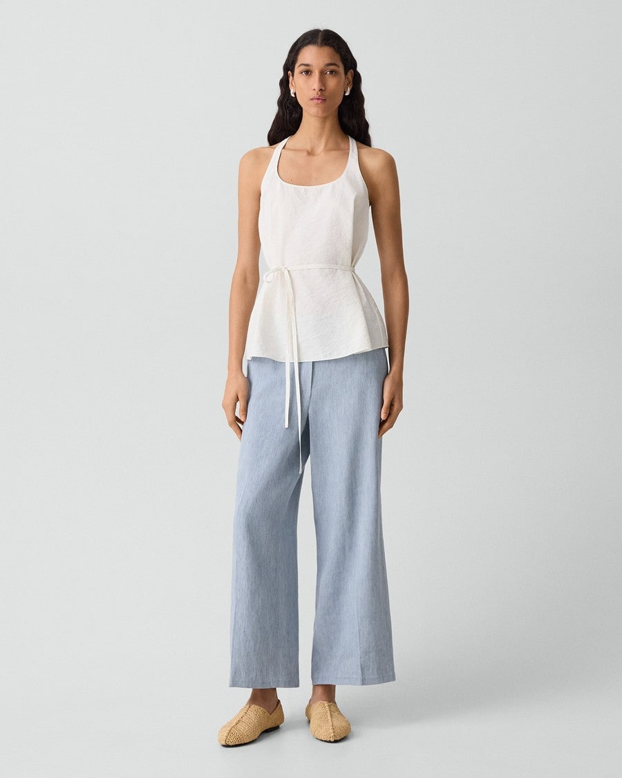Belted Halter Top in Relaxed Silk