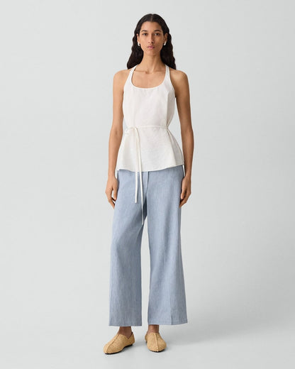 Belted Halter Top in Relaxed Silk