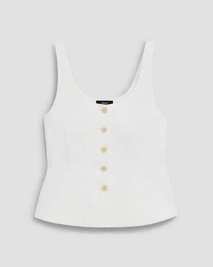 Peplum Vest in Linen-Viscose