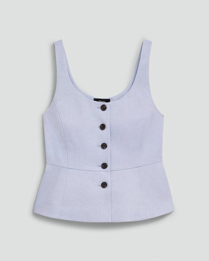 Peplum Vest in Linen-Viscose