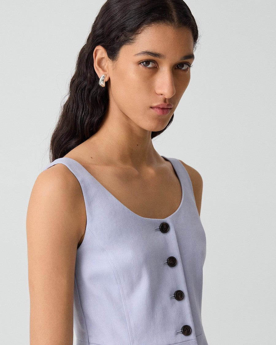 Peplum Vest in Linen-Viscose