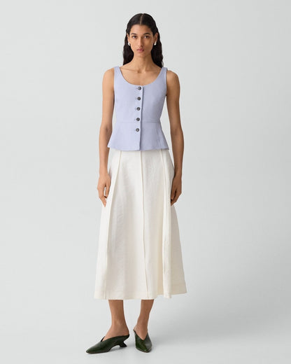 Peplum Vest in Linen-Viscose