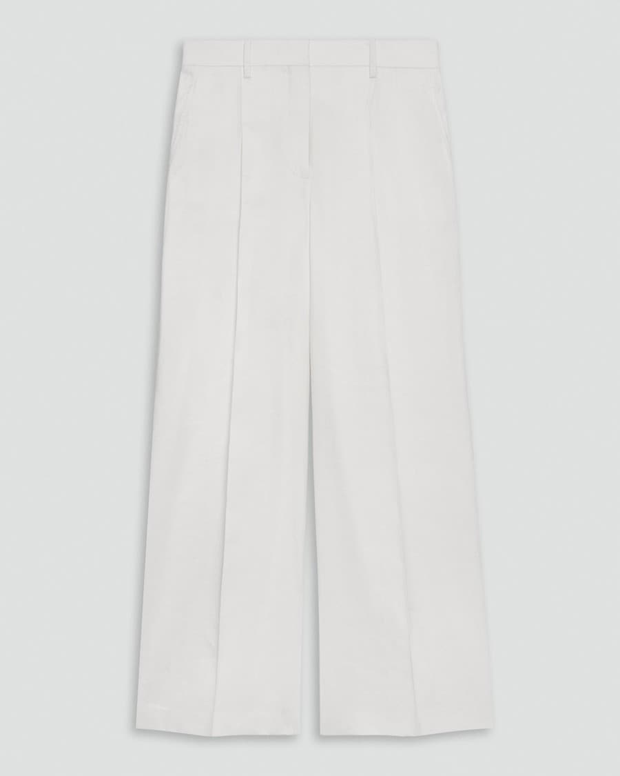 Pleated Wide-Leg Pant in Linen-Viscose