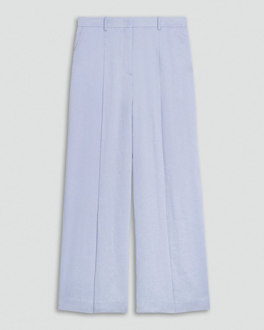 Pleated Wide-Leg Pant in Linen-Viscose