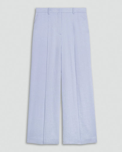 Pleated Wide-Leg Pant in Linen-Viscose