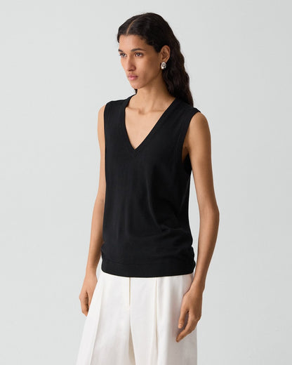 V-Neck Tank Top in Regal Wool