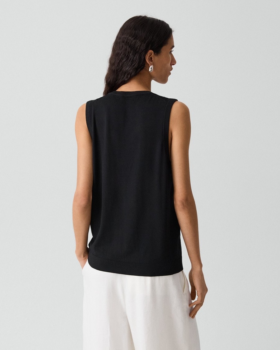 V-Neck Tank Top in Regal Wool