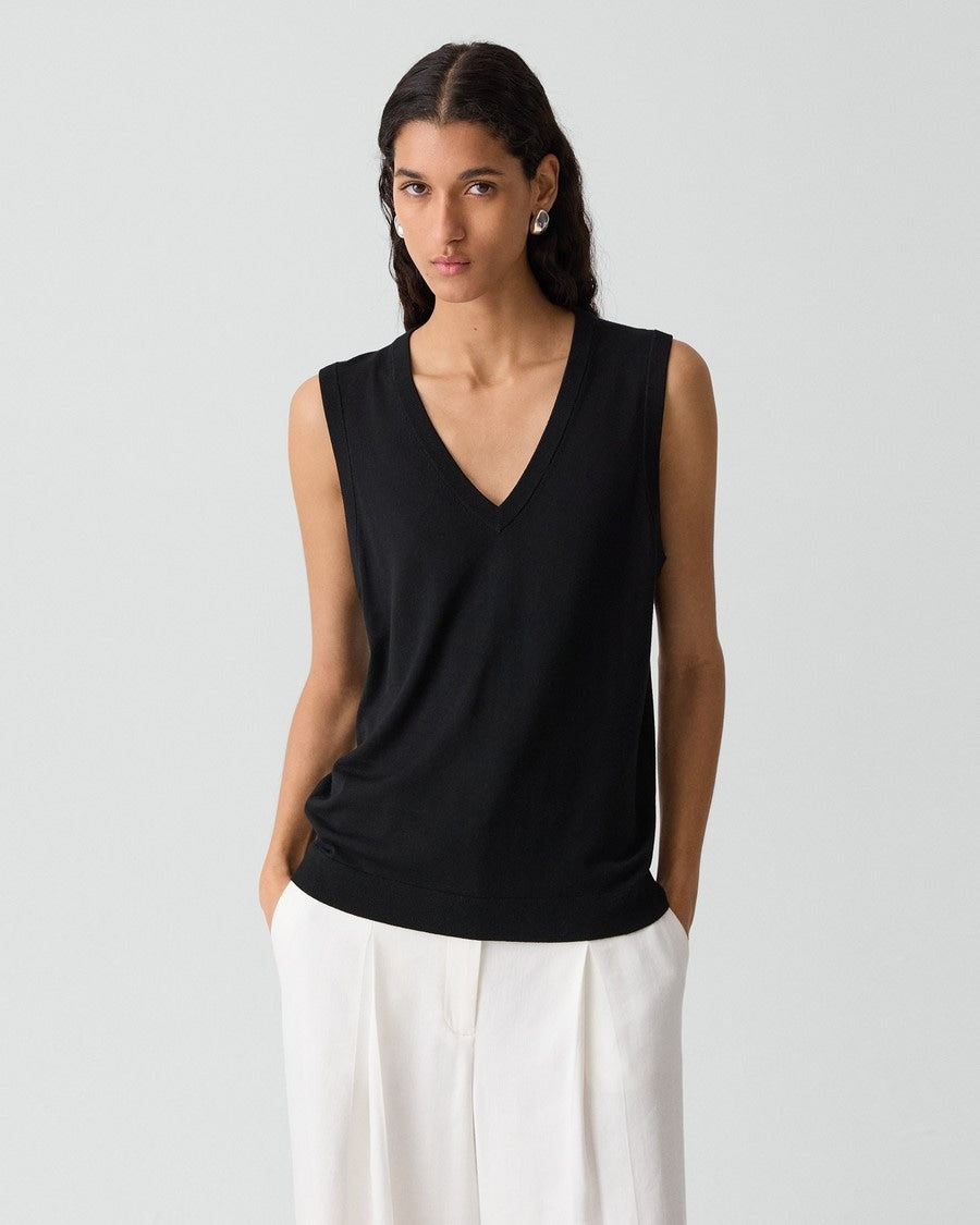 V-Neck Tank Top in Regal Wool
