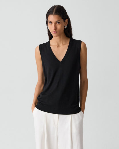 V-Neck Tank Top in Regal Wool