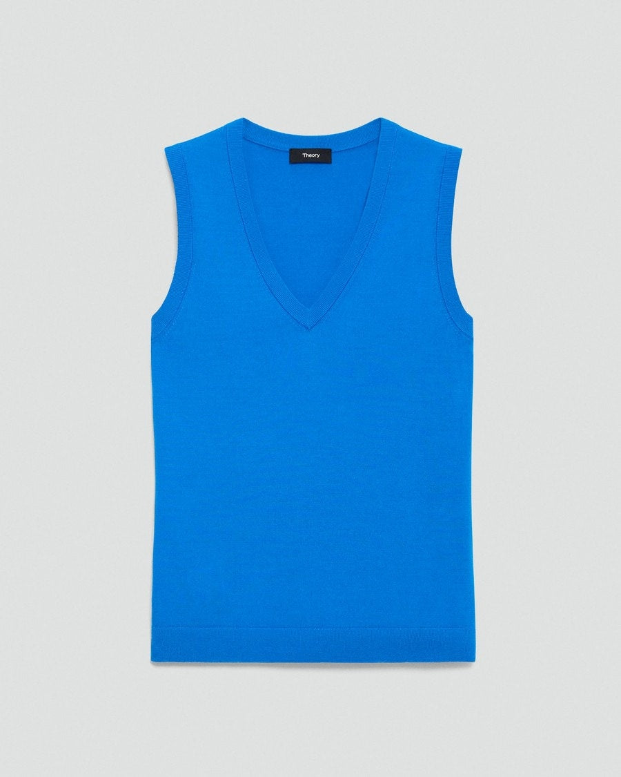 V-Neck Tank Top in Regal Wool