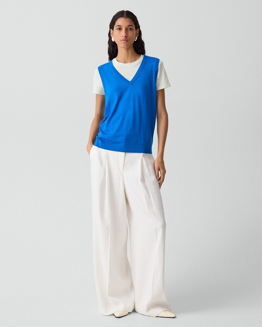 V-Neck Tank Top in Regal Wool