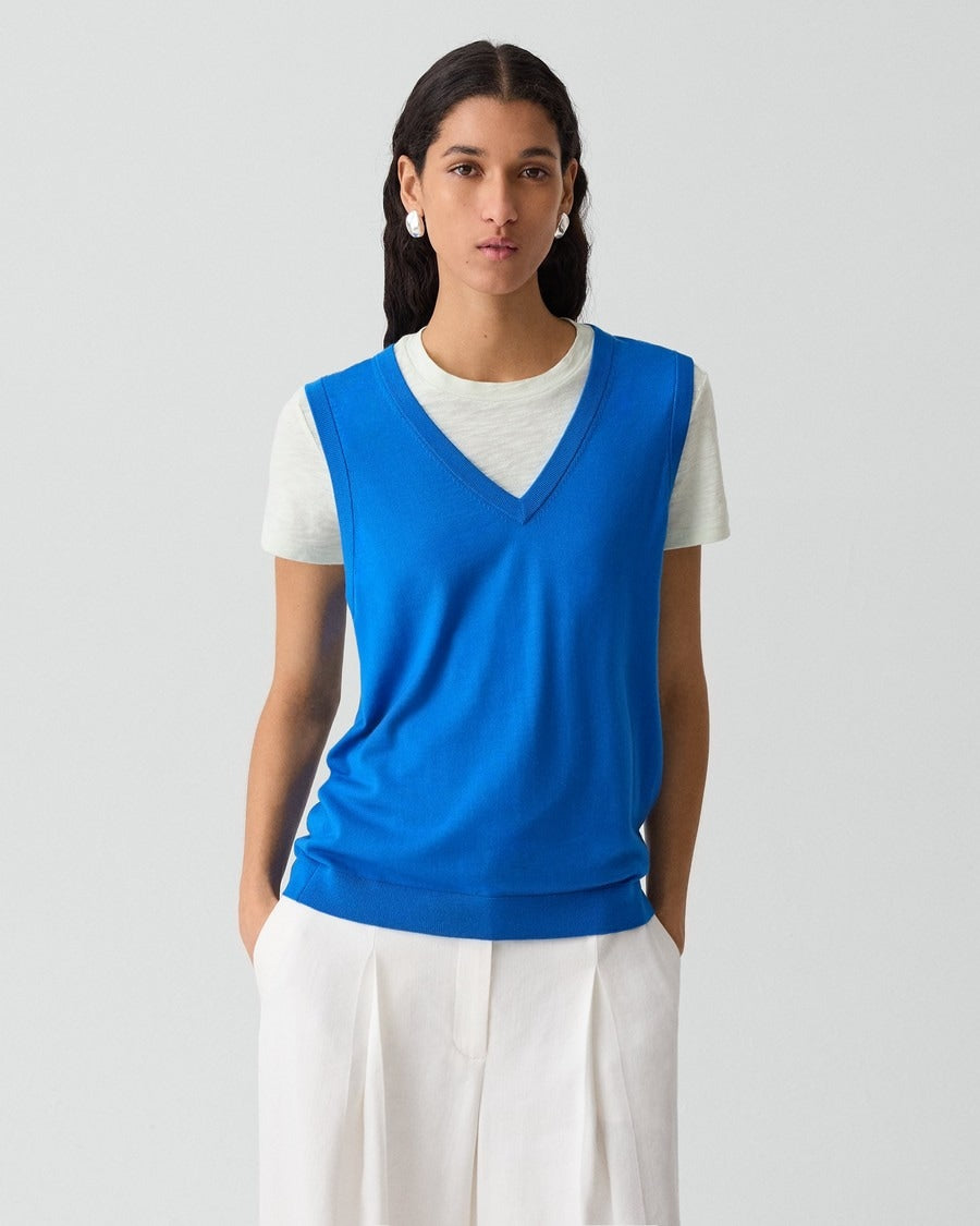 V-Neck Tank Top in Regal Wool